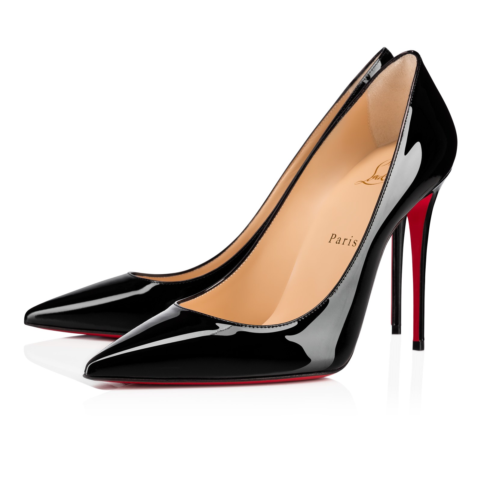 Kate 100 mm — Noir, cuir de veau verni