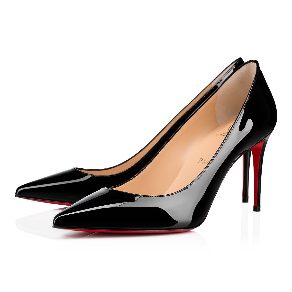 Kate 85 mm — Noir, cuir de veau verni