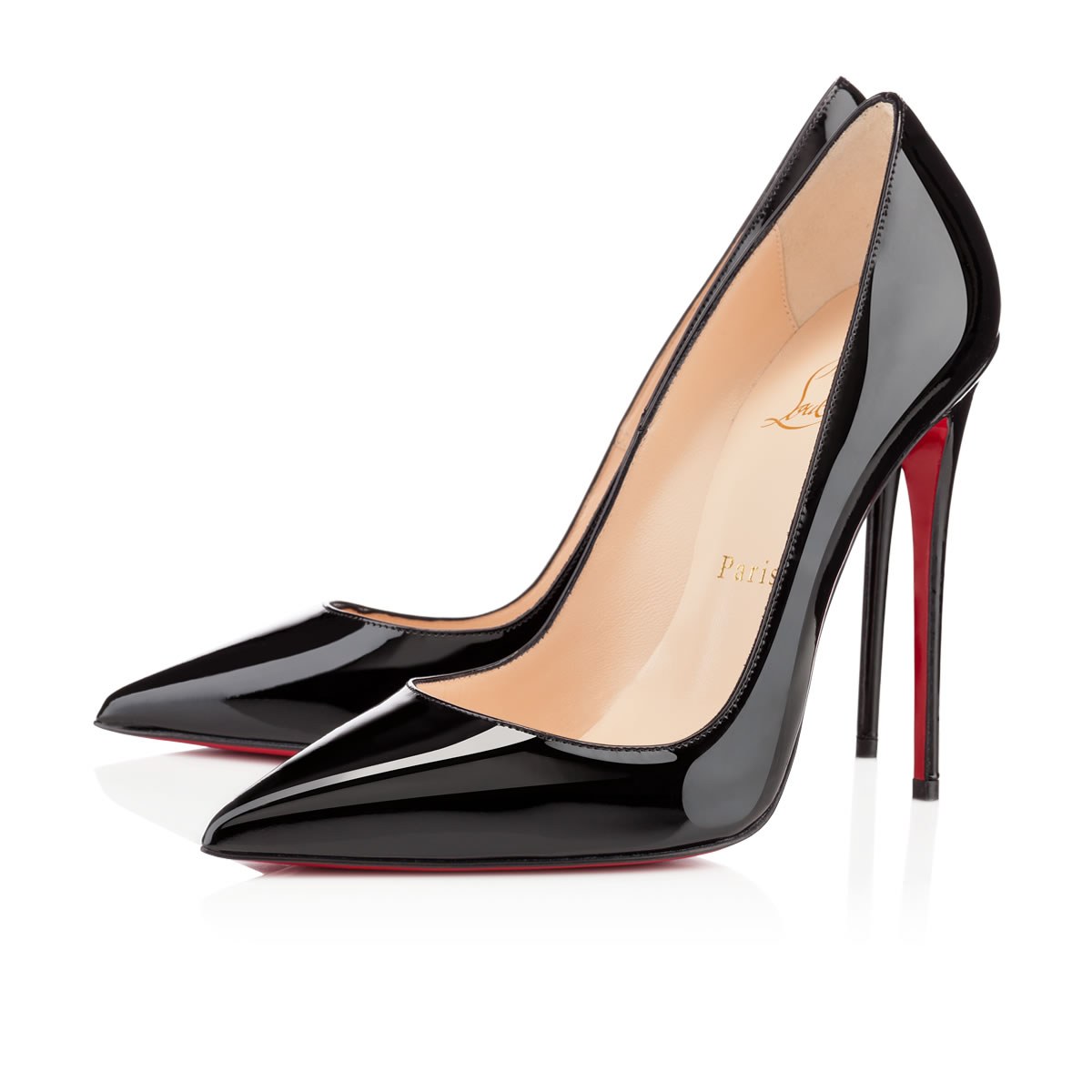 So Kate 120 mm — Noir, cuir de veau verni
