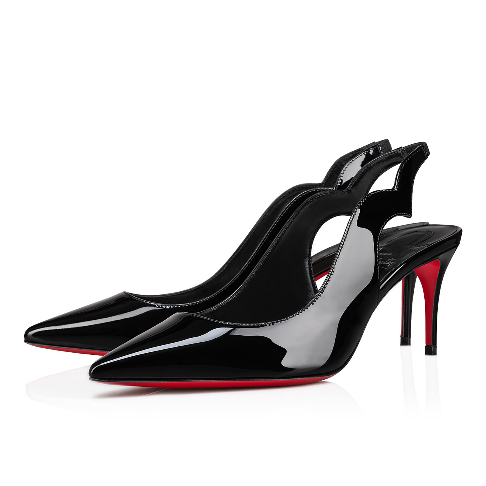 Hot Chick Sling 70 mm — Noir, cuir de veau verni