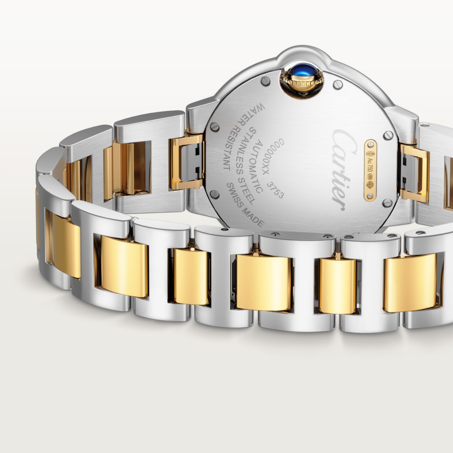 Montre Ballon Bleu de Cartier — 33 mm, mouvement mécanique automatique, or jaune, acier