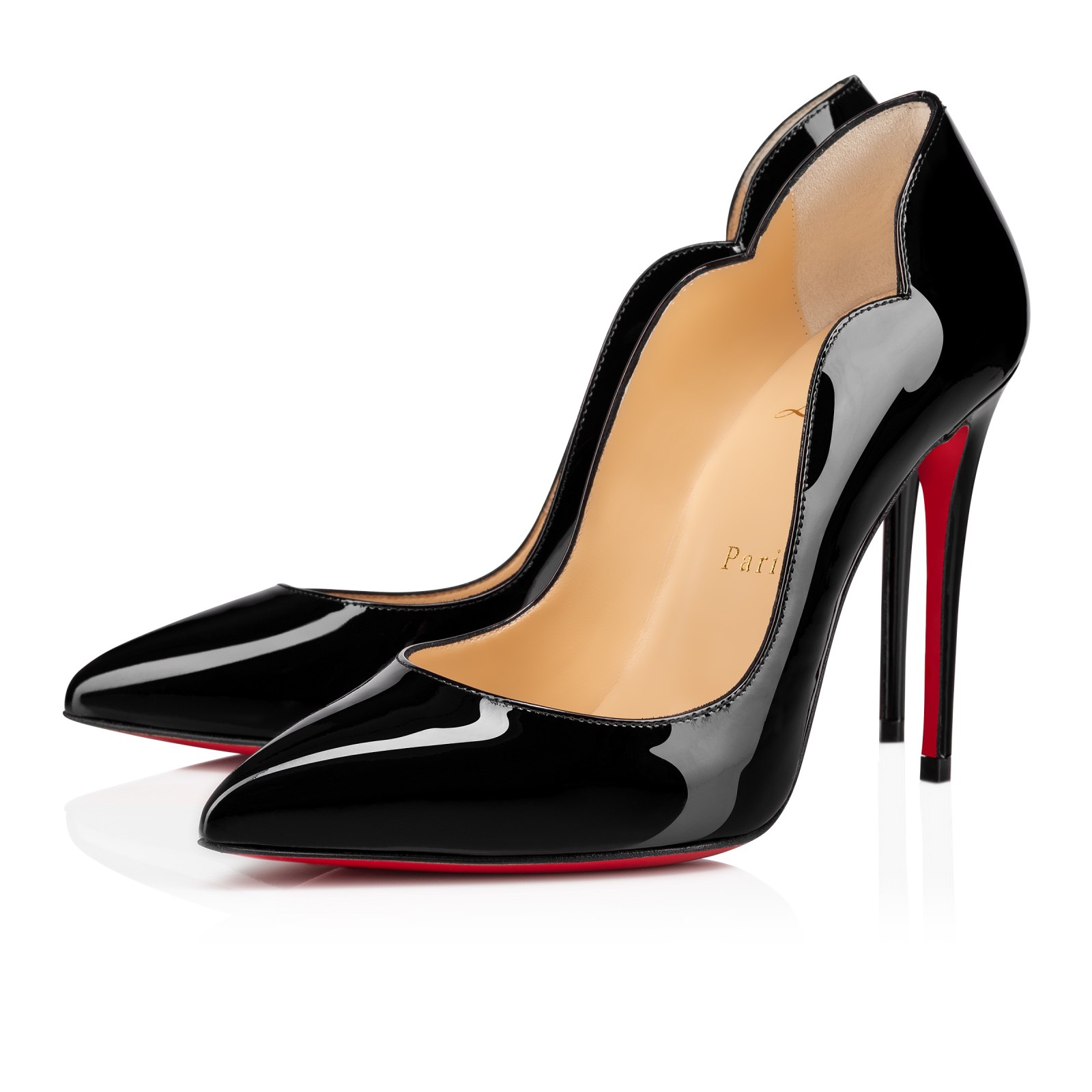 Hot Chick 100 mm — Noir, cuir de veau verni