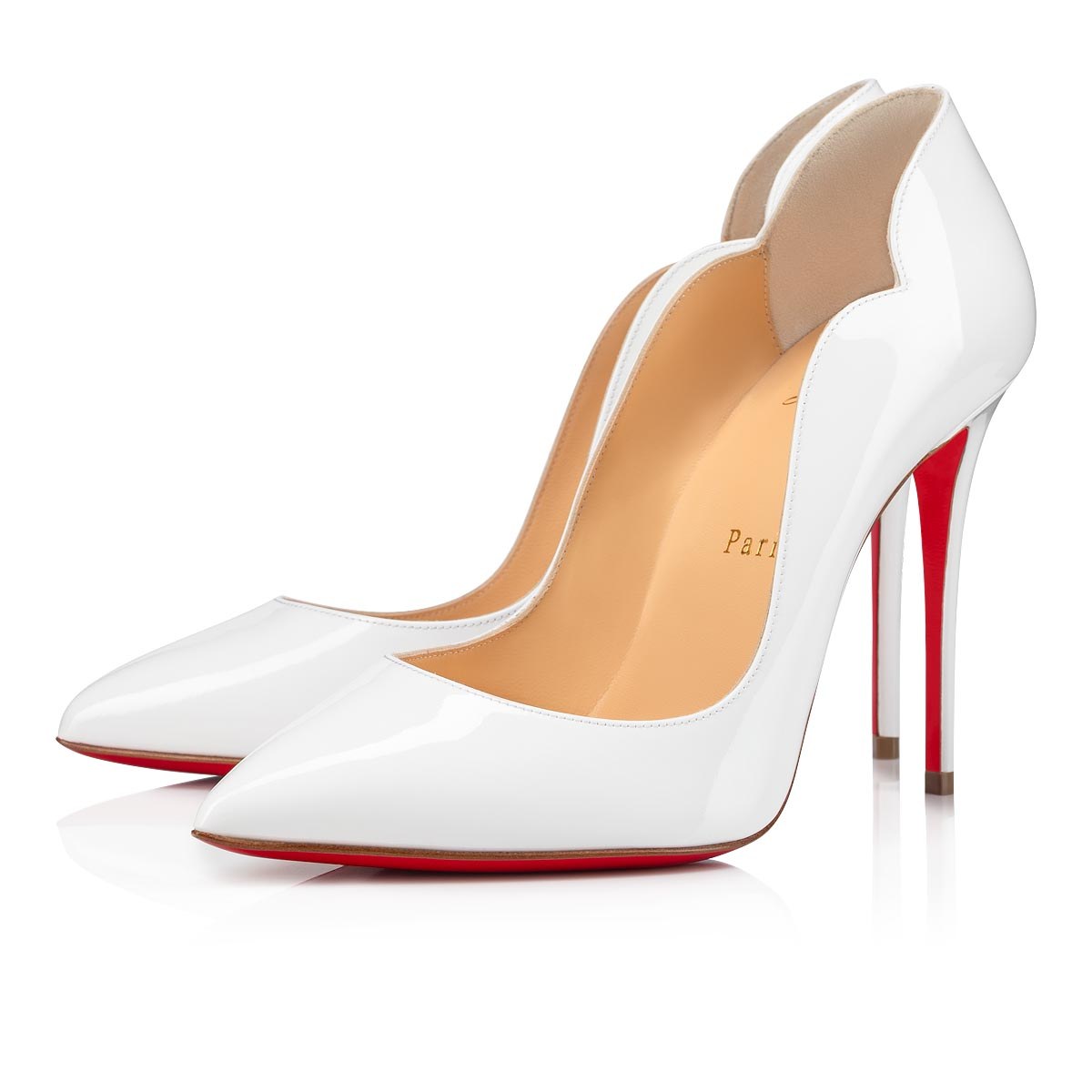 Hot Chick 100 mm — Bianco, cuir de veau verni
