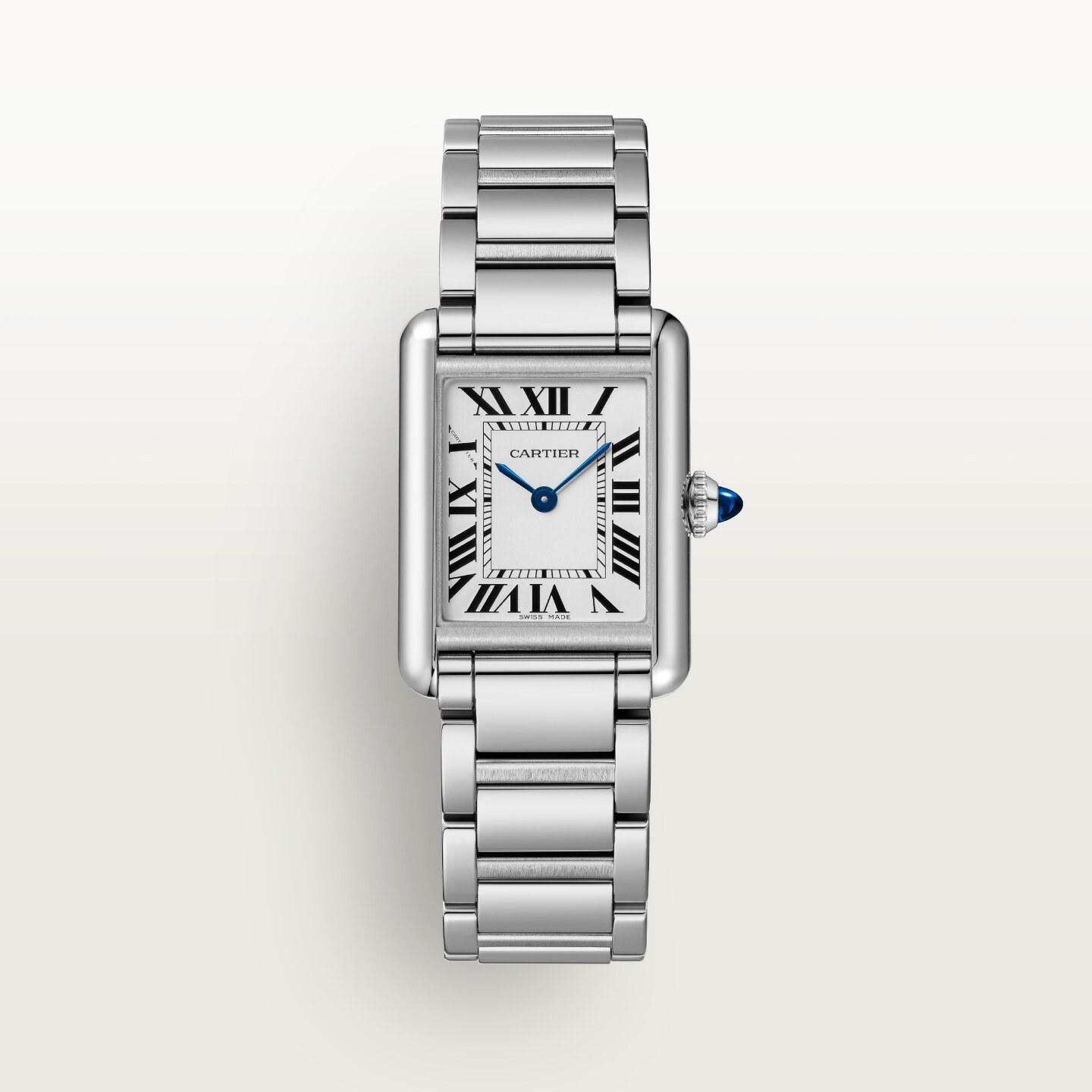 Montre Tank Must SolarBeat™ — Petit modèle, mouvement photovoltaïque SolarBeat™, acier, bracelet en acier