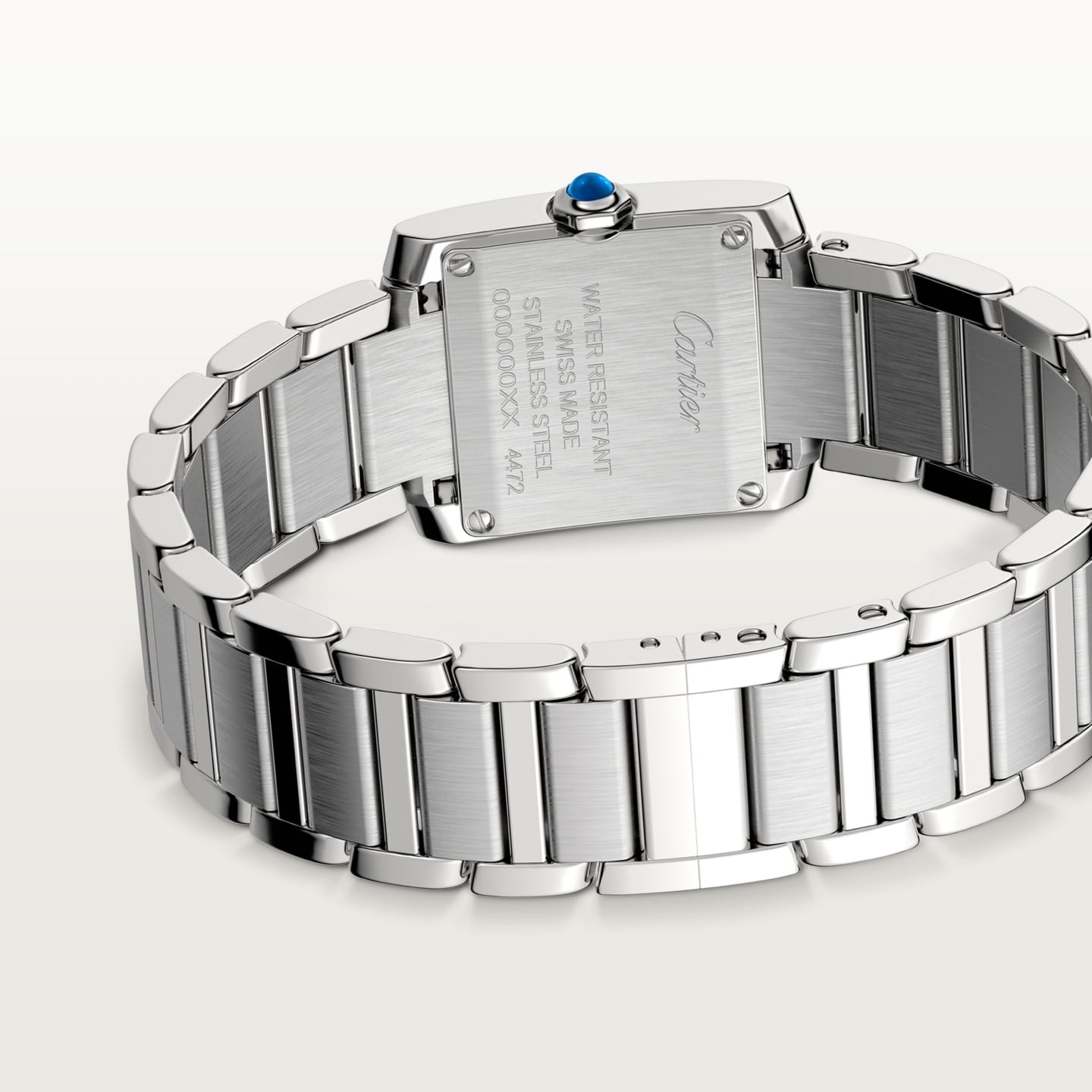 Montre Tank Française — Petit modèle, mouvement quartz, acier, diamants