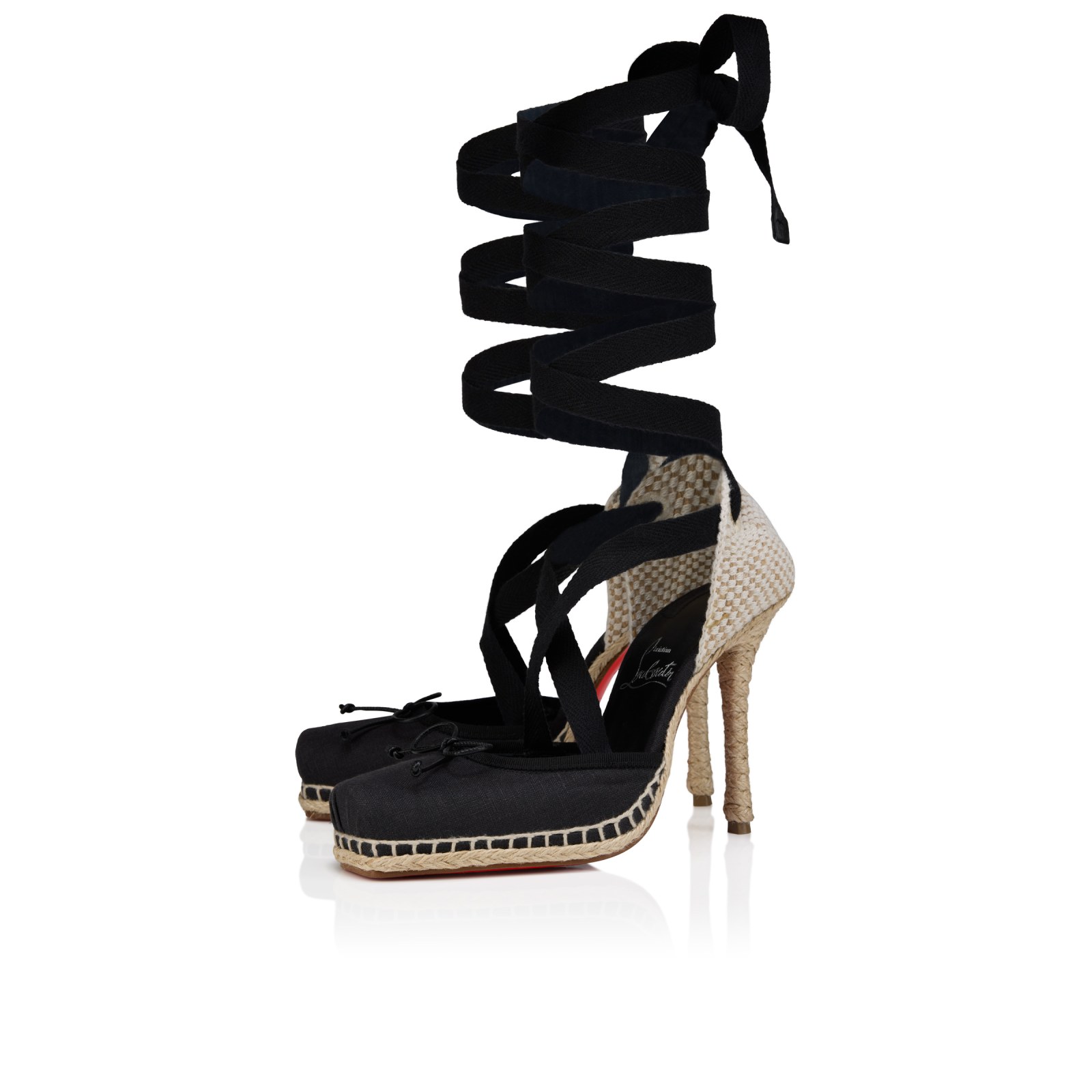 Cassiadrilla 100 mm — Noir, tissu et cuir de veau