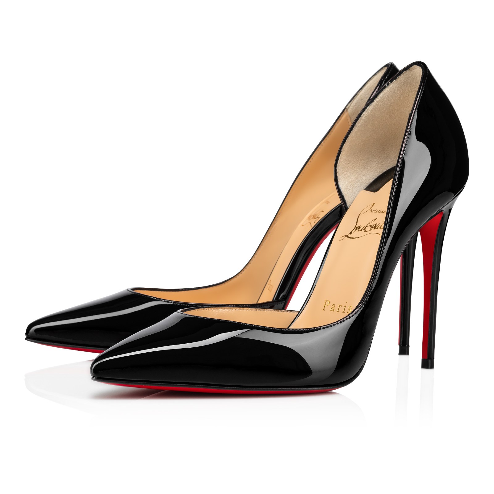 Iriza 100 mm — Noir, cuir de veau verni