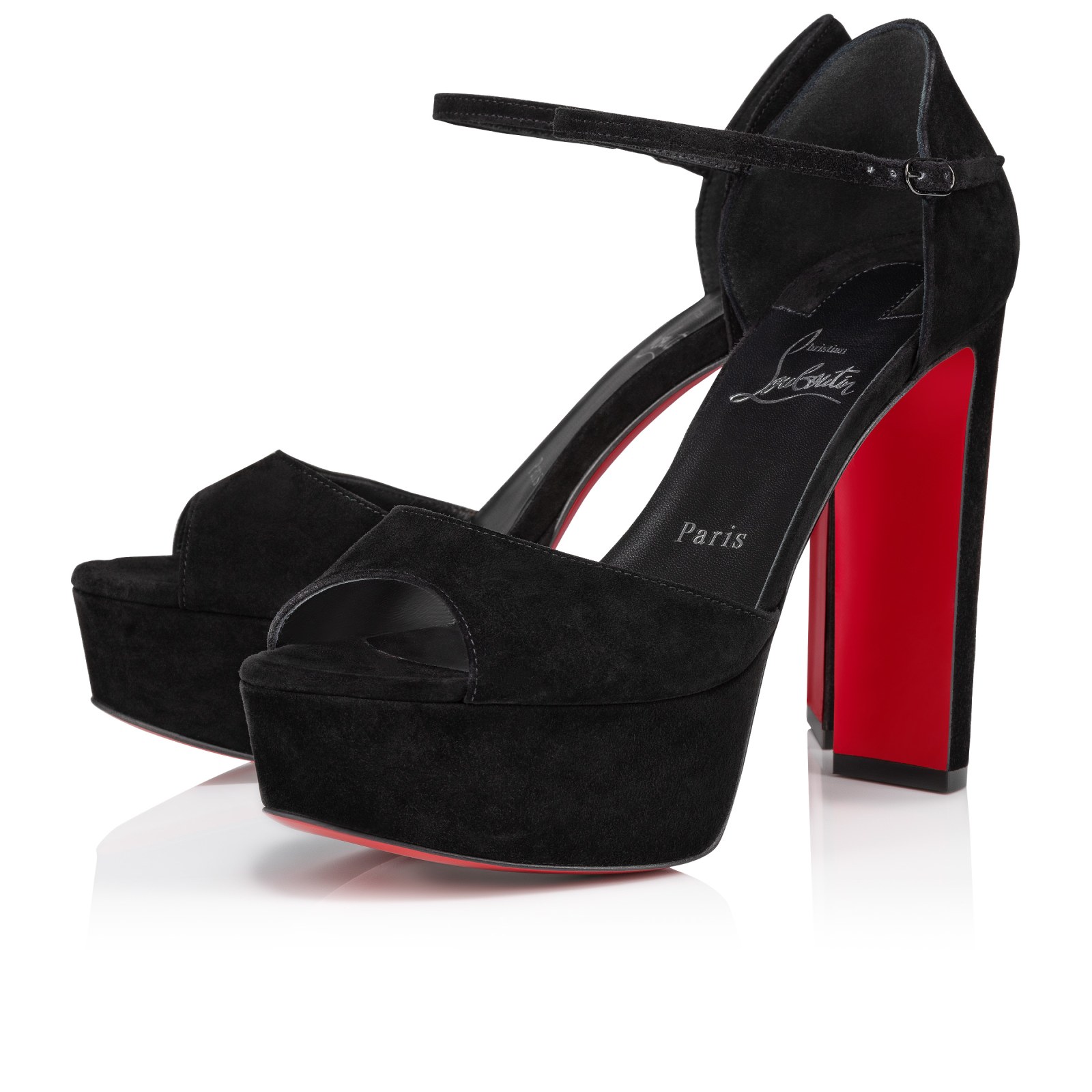 Sandaloo 130 mm — Noir, veau velours