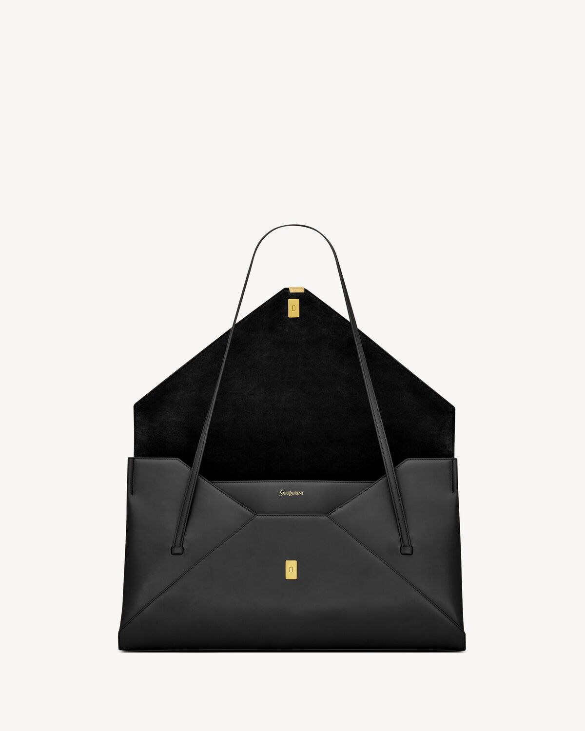 SIMONE large en cuir souple — Noir
