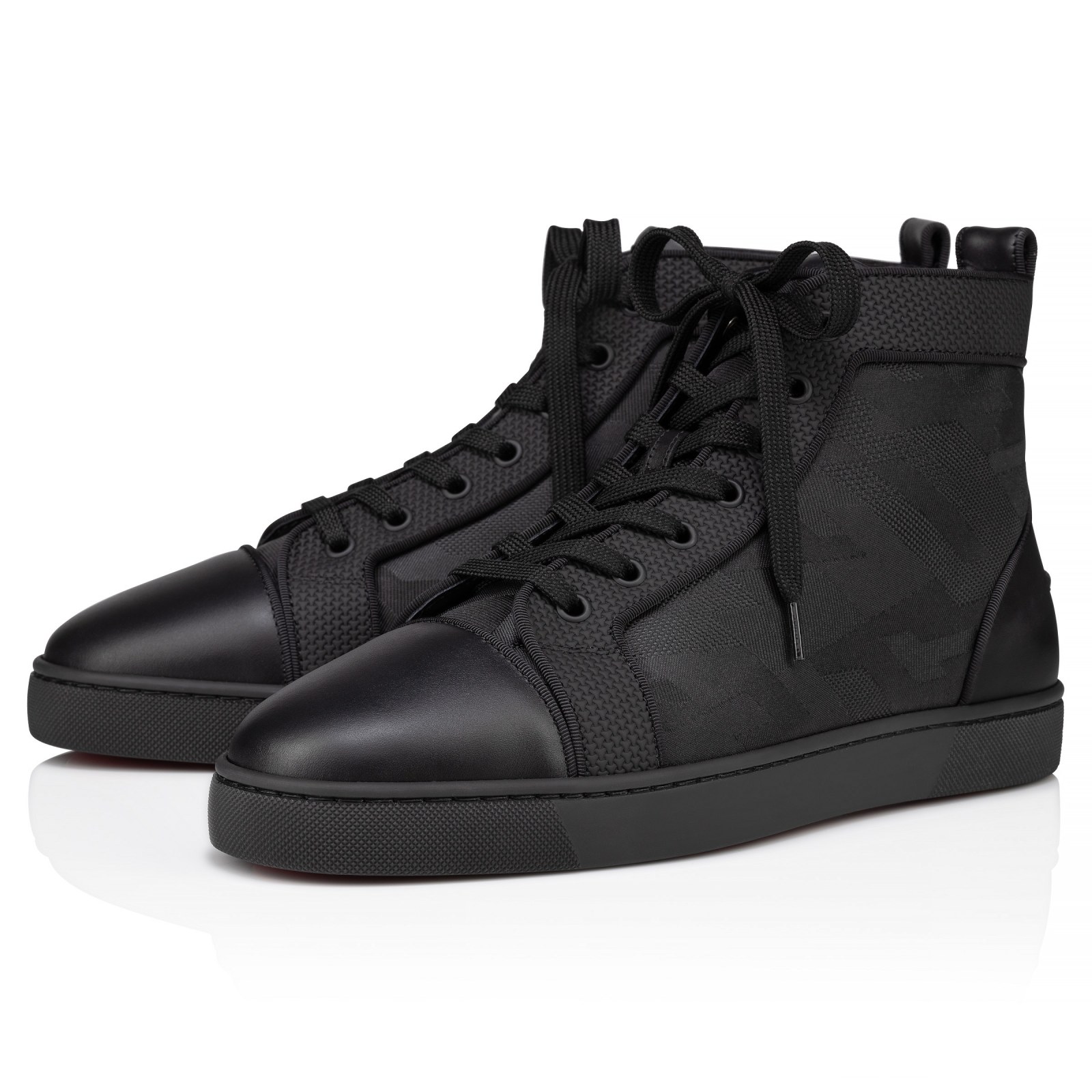 Louis Orlato — Noir, cuir de veau et jacquard