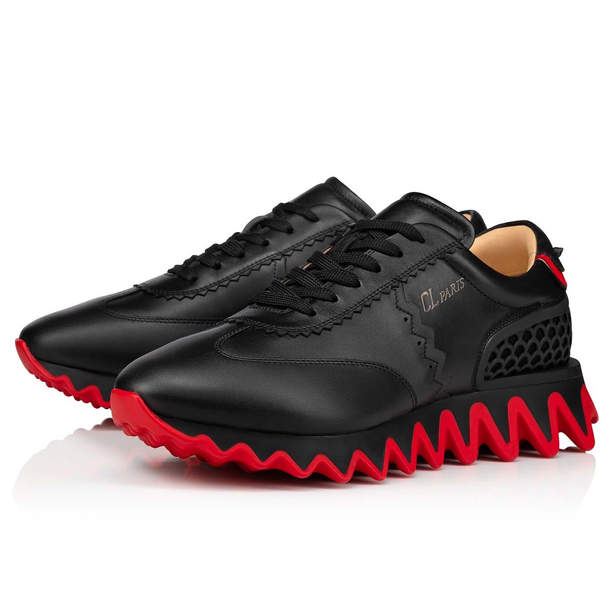 Loubishark — Noir, cuir de veau et néoprène