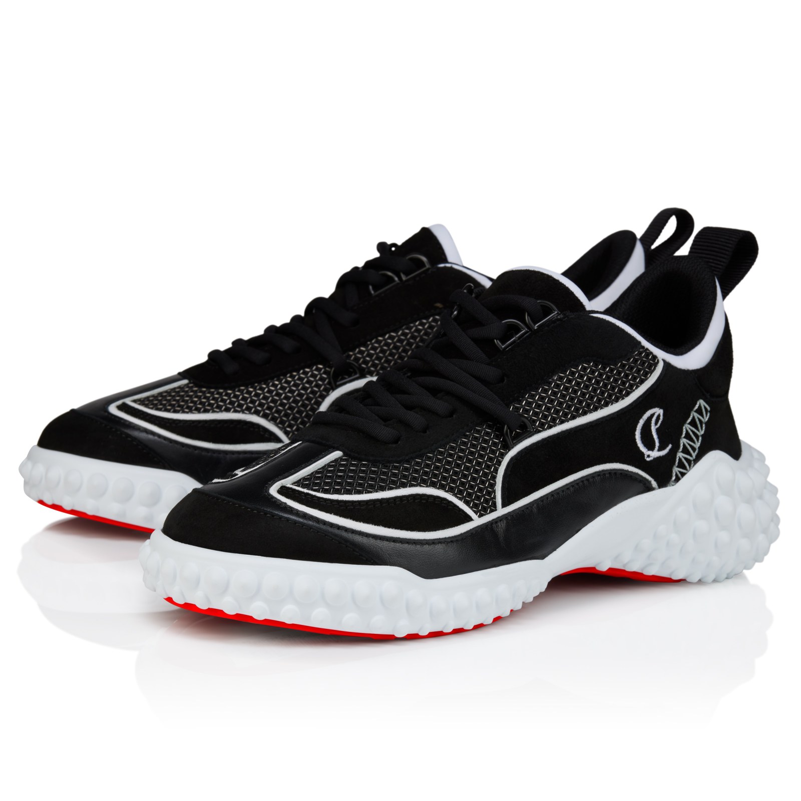 Mara — Noir, veau velours, cuir nappa et maille