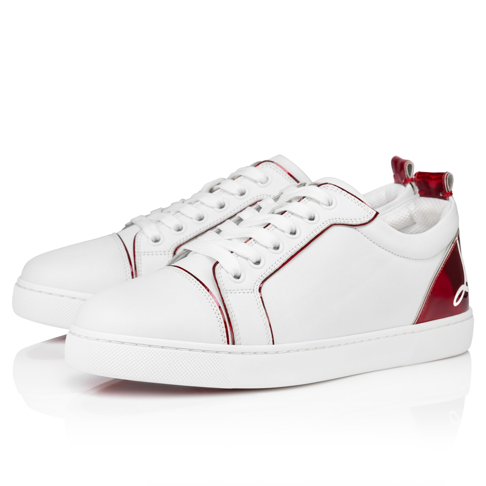 Fun Louise Junior — Blanc, cuir de veau et cuir verni psychic