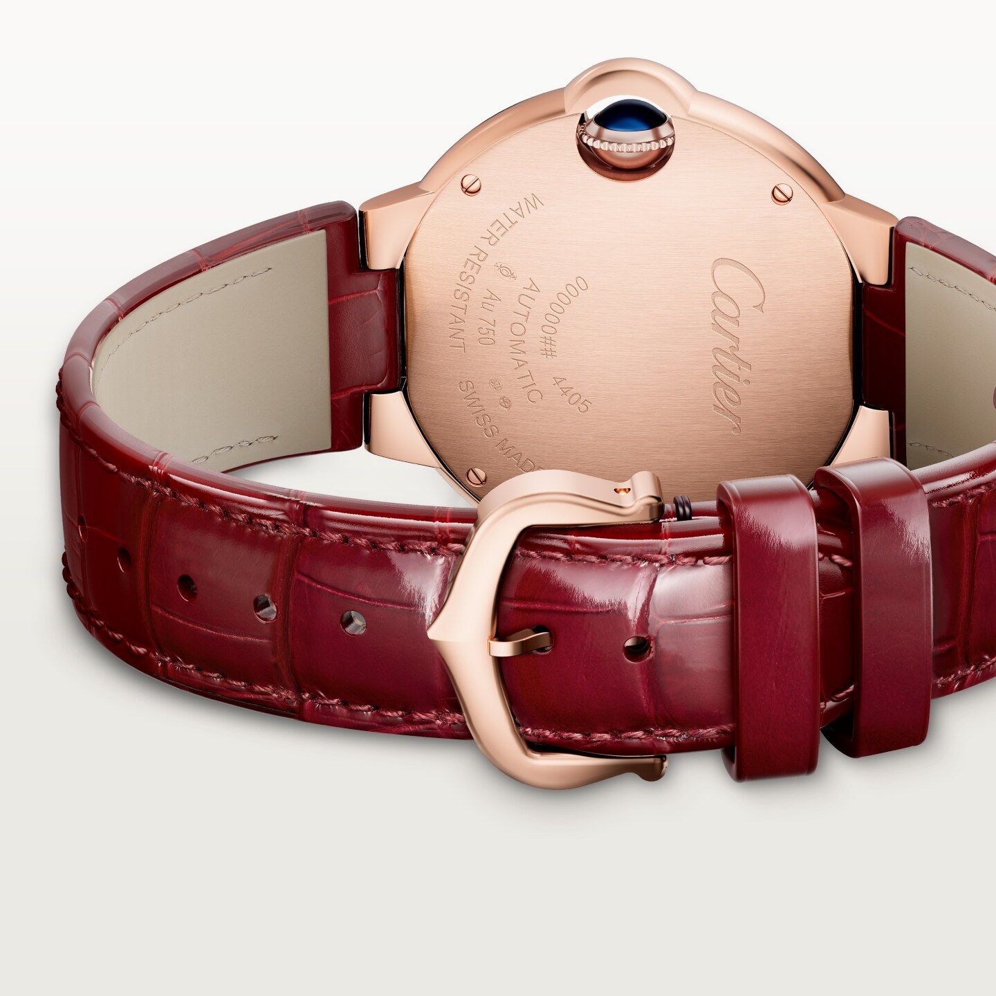 Montre Ballon Bleu de Cartier — 33mm, mouvement automatique, or rose, diamants, cuir