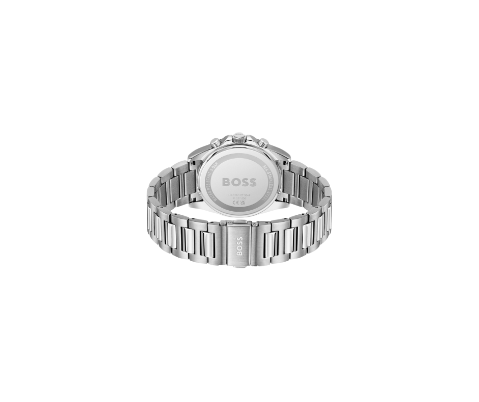 Strike Montre chronographe à cadran noir et bracelet à maillons en H 3