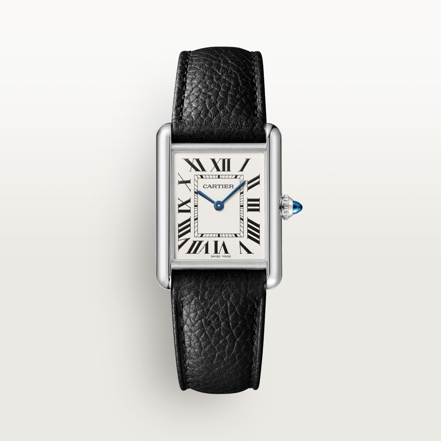Montre Tank Must de Cartier — Grand modèle, mouvement quartz high autonomy, acier, cuir · réf. CRWSTA0136