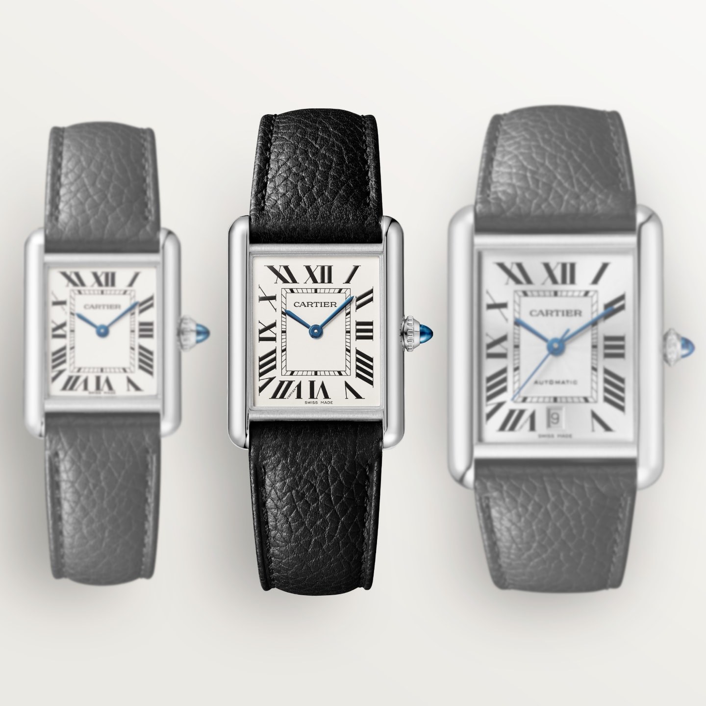 Montre Tank Must de Cartier — Grand modèle, mouvement quartz high autonomy, acier, cuir