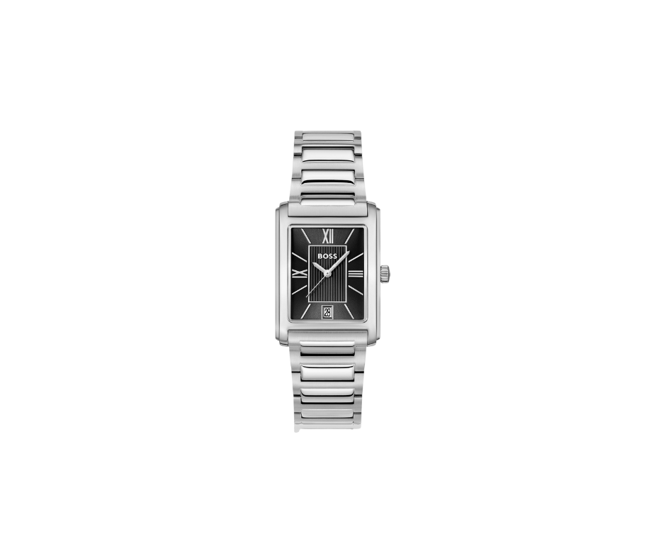 Montre Principle Dress à cadran noir avec bracelet à maillons en H