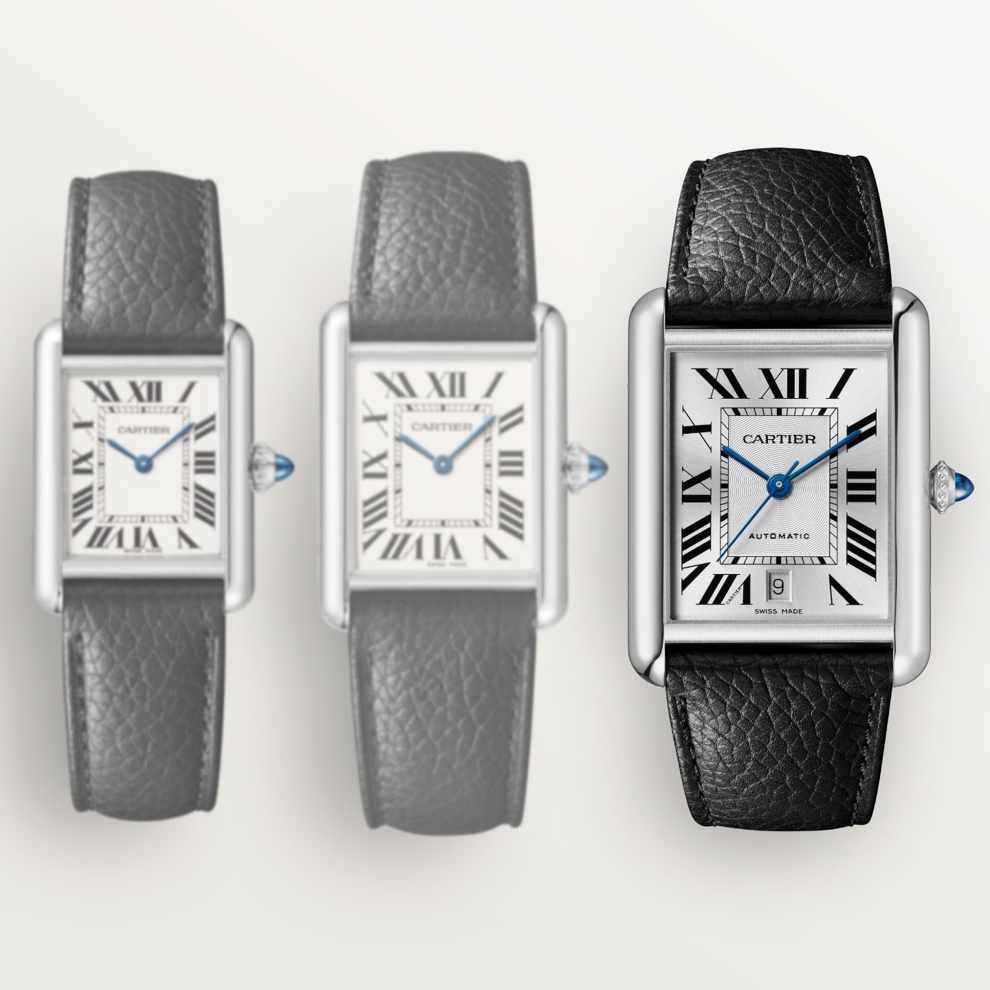 Montre Tank Must de Cartier — Modèle extra-large, mouvement automatique, acier, cuir