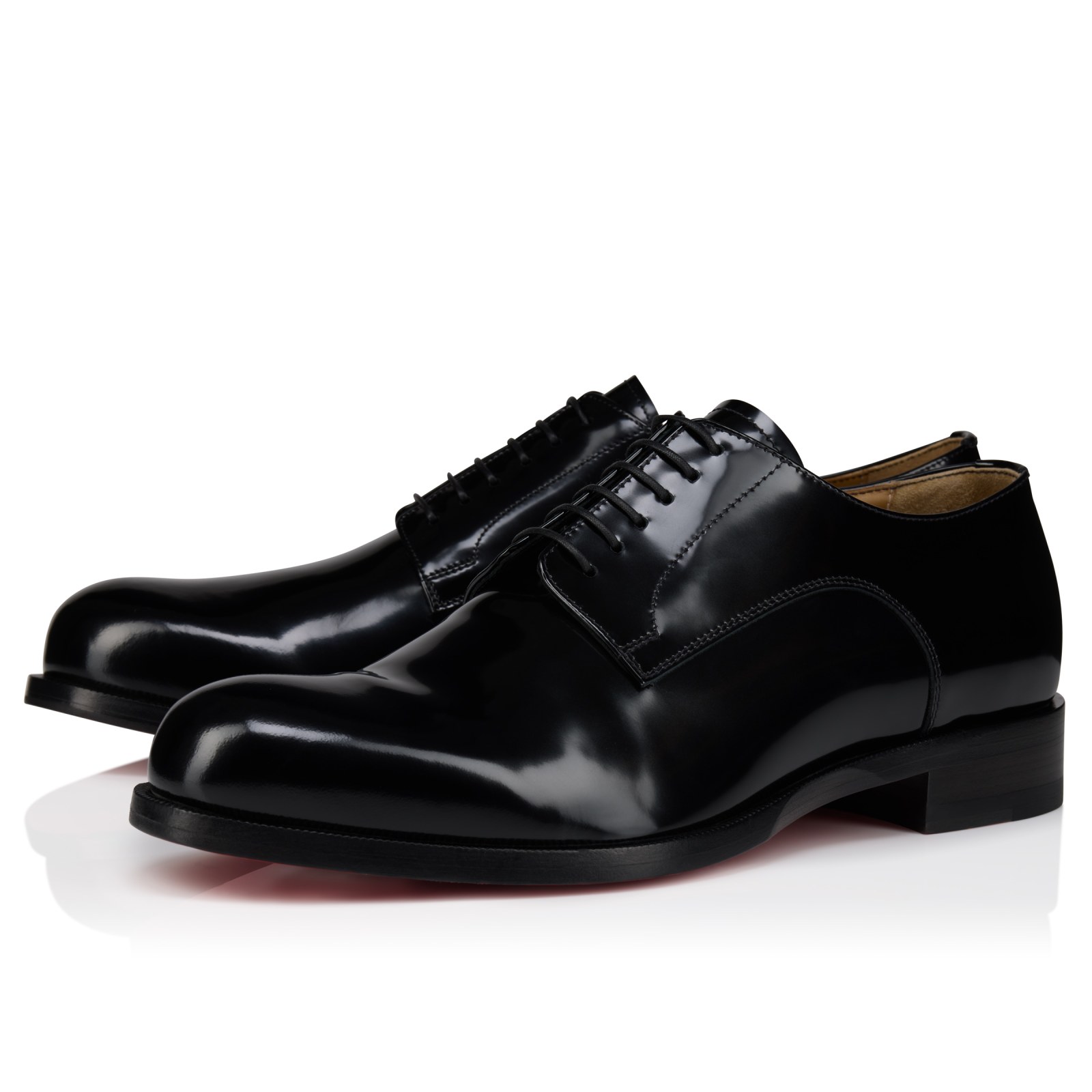 Moustachou Derby — Noir, cuir de veau Abrasivato