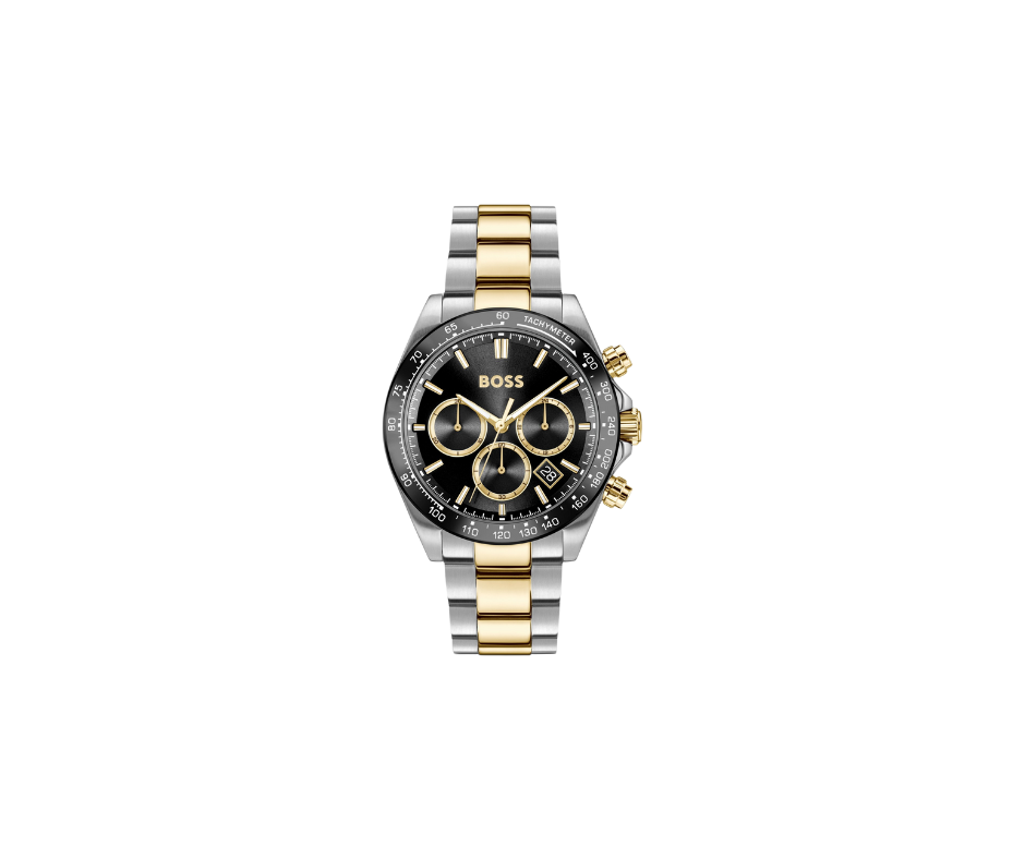 HERO 2.0 Montre chronographe à cadran noir et bracelet à deux tons