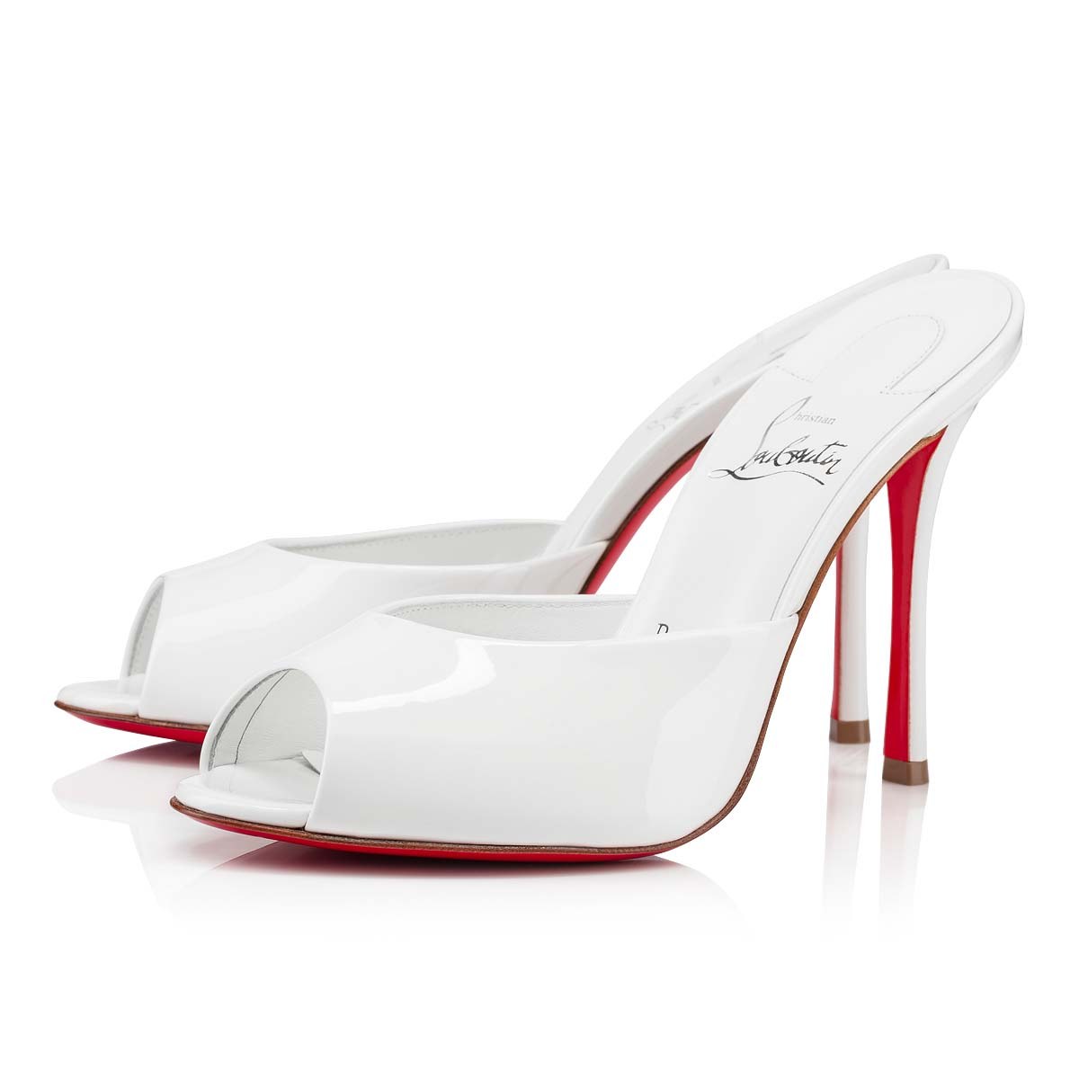 Me Dolly 100 mm — Bianco, cuir de veau verni