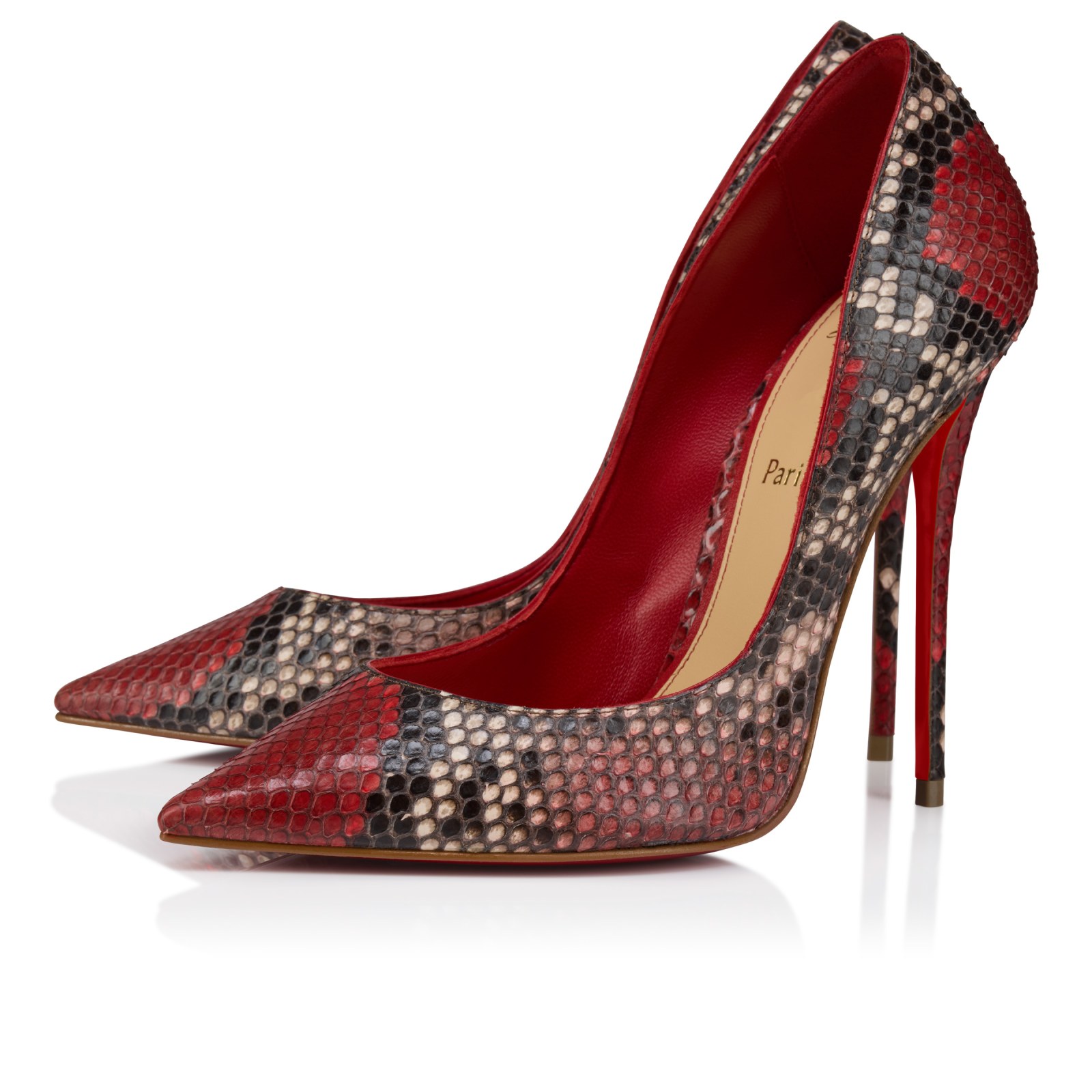 La Pigalle 120 mm — Loubi, cuir de python