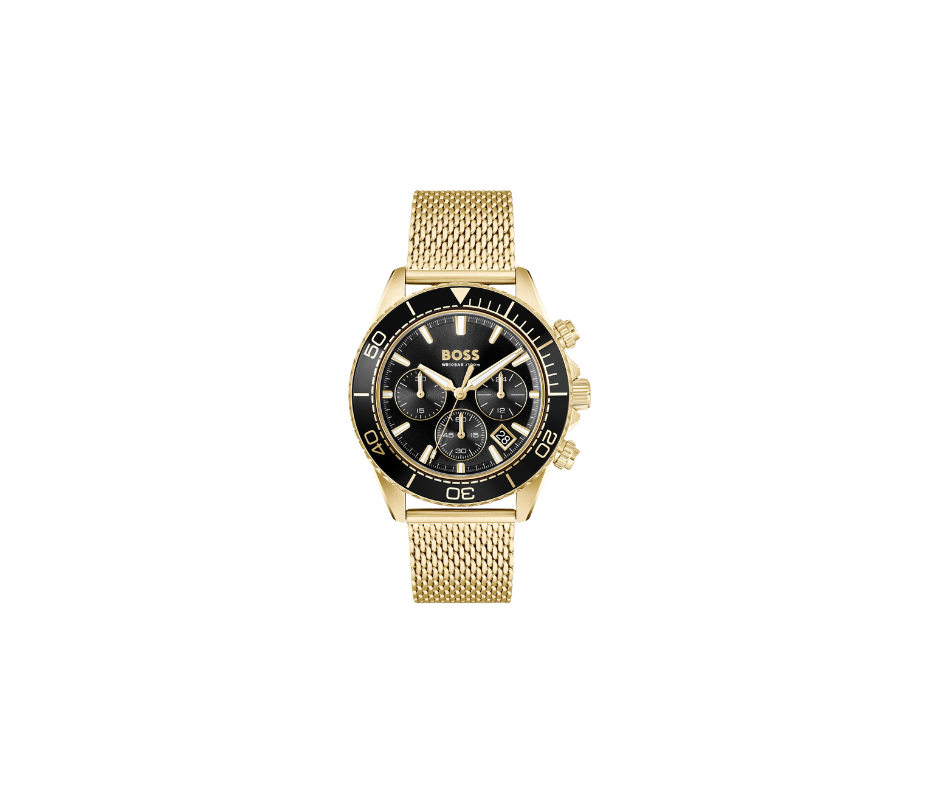 Montre chronographe dorée Sealiner à cadran noir
