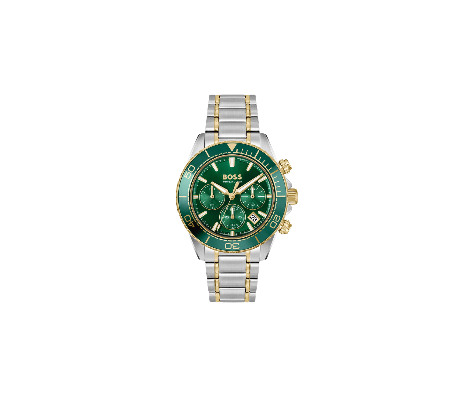Montre chronographe bicolore Sealiner à cadran vert