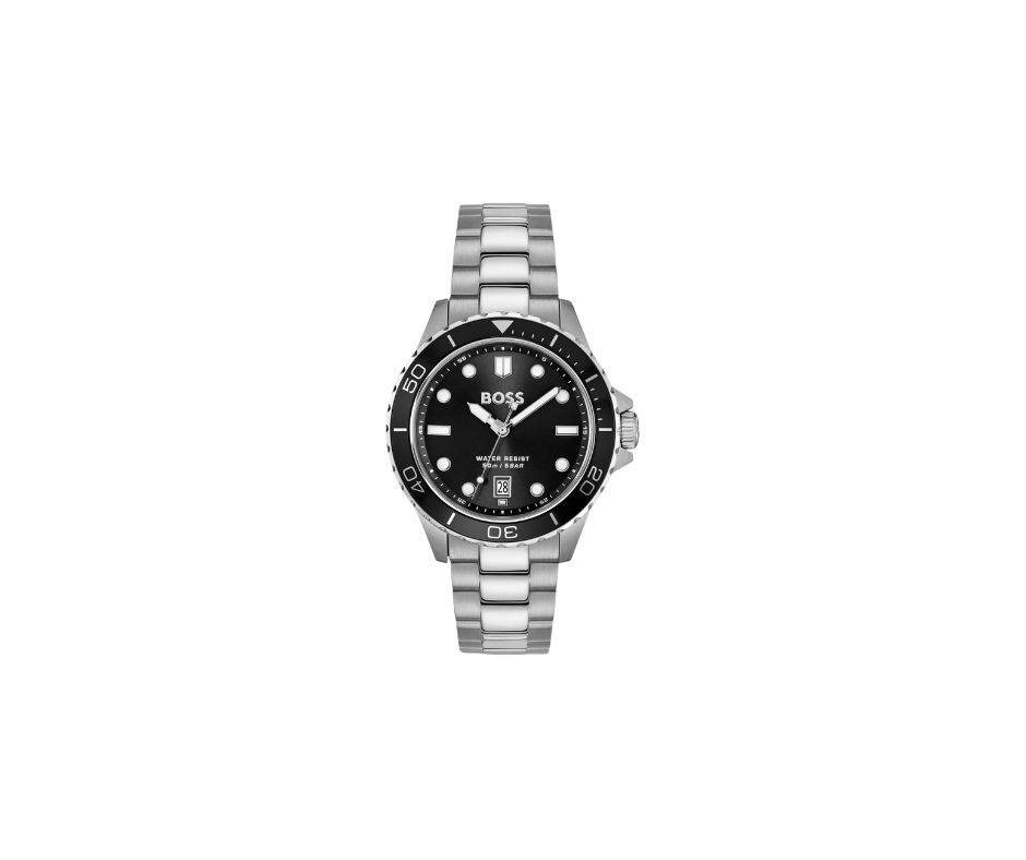 TROPER SPORT Montre à cadran noir et bracelet en acier