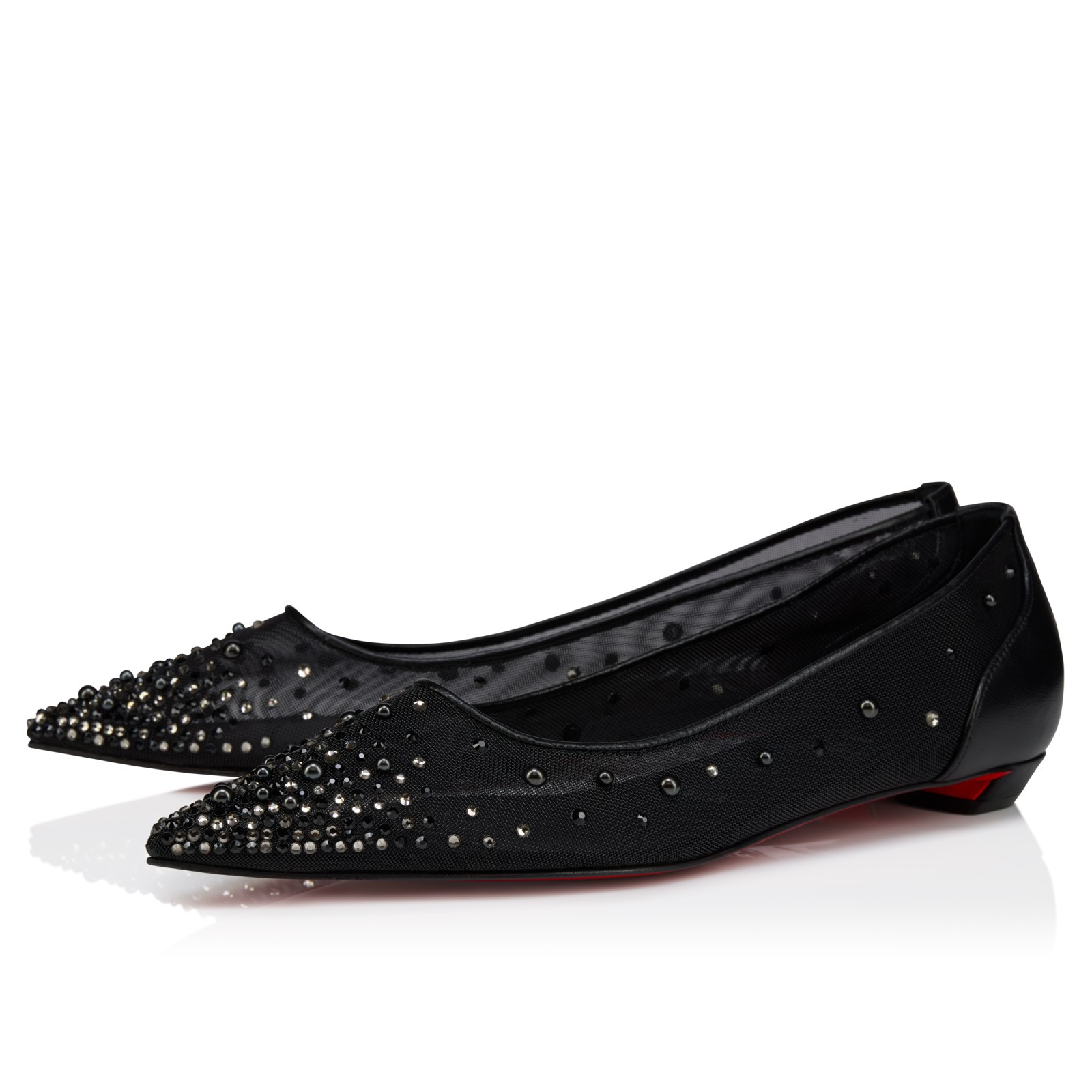Miss Z Degrastrassina Perla — Noir, résille, cuir nappa, strass et perles